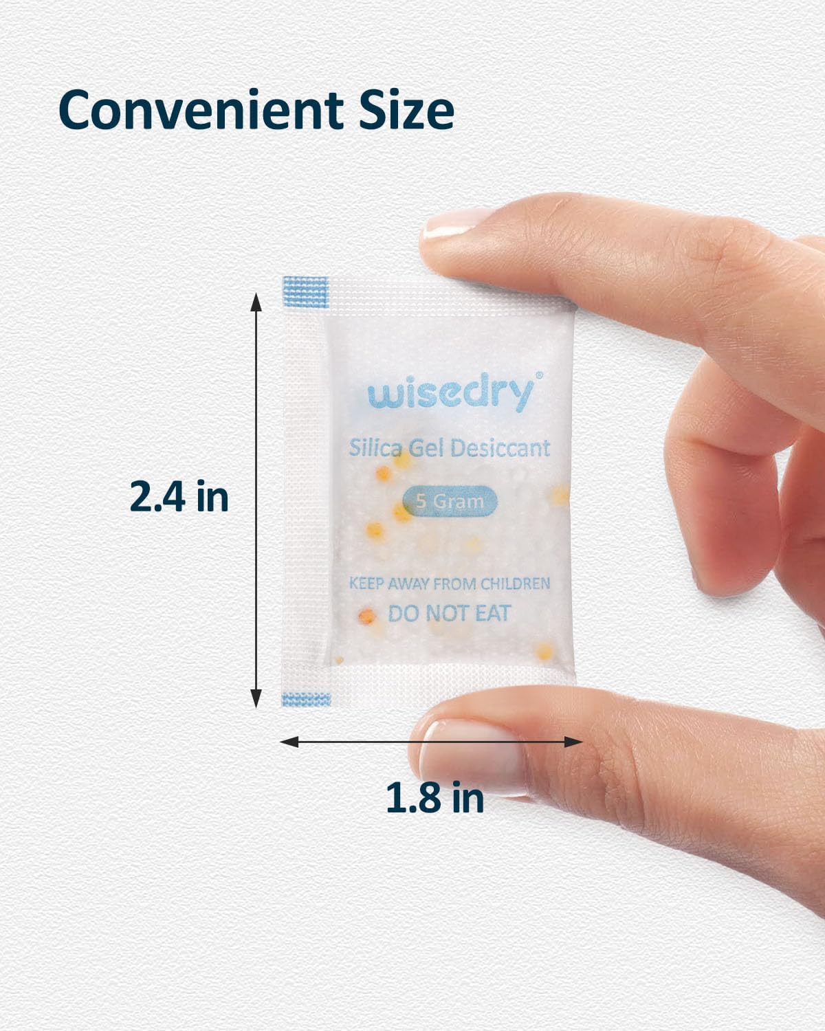 5 Gram [60 Packs] Food Grade Silica Gel Packs Rechargeable Desiccant Dehumidifiers Pouches with Color Indicating Beads Reusable Moisture Absorbers for Food Storage