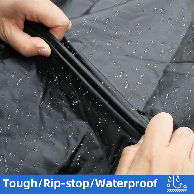 Rough Tire Covers 4 Pack, Waterproof Vinyl Wheel Protectors with Lining for RV, Trailer, Camper, Motorhome, SUV, Car, Universal Fits Tire Diameters 40-42 inches, Black