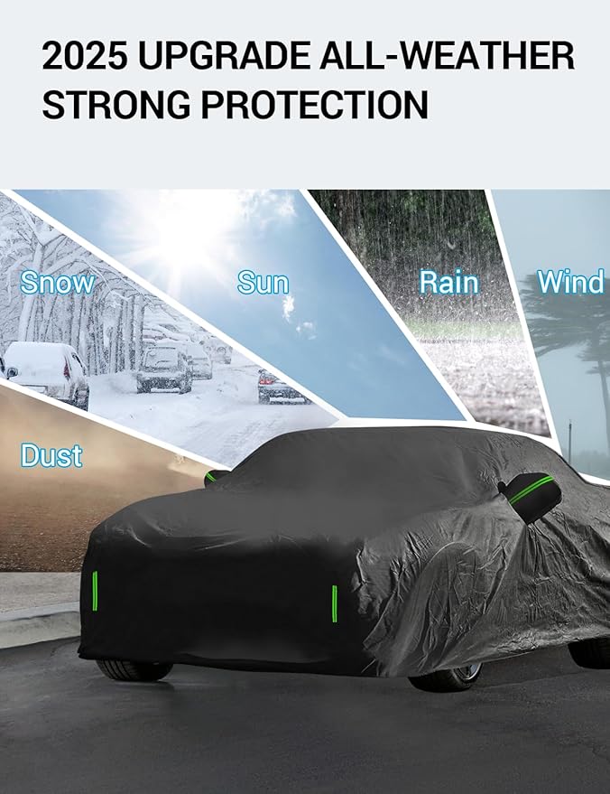 Proadsy 2025 Upgrade Car Cover Custom Fit for Toyota Prius 2023 2024 2025, Waterproof All Weather for Automobiles, Full Exterior Cover Rain Snow Sun Protector Indoor Outdoor Car Cover
