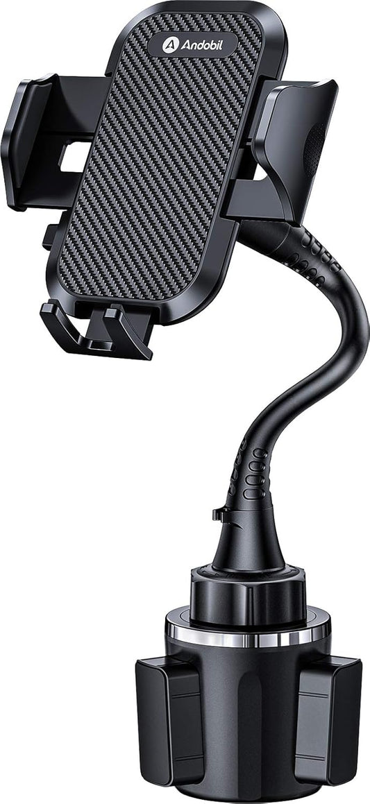 andobil Upgraded, Solidest 15in Cup Phone Holder for Car, Stable & Adjustable, Long Gooseneck Car Phone Holders for Your Car Truck Fit for iPhone 16 Pro Max 15 14 13 12 Pro Max, All Cell Phones