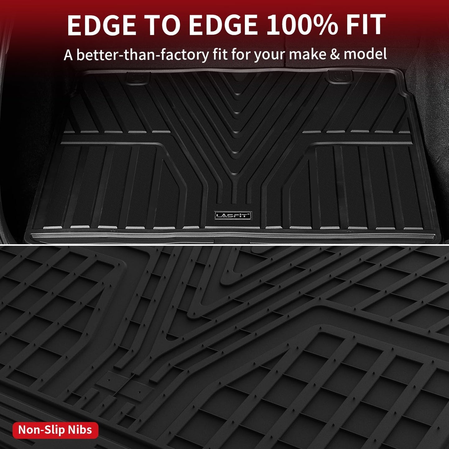 LASFIT Cargo Liner for Honda CR-V 2023 2024 2025 2026 (Include Hybrid Models) All Weather TPE Car Trunk Mat (Upper Position), Cargo Only Black