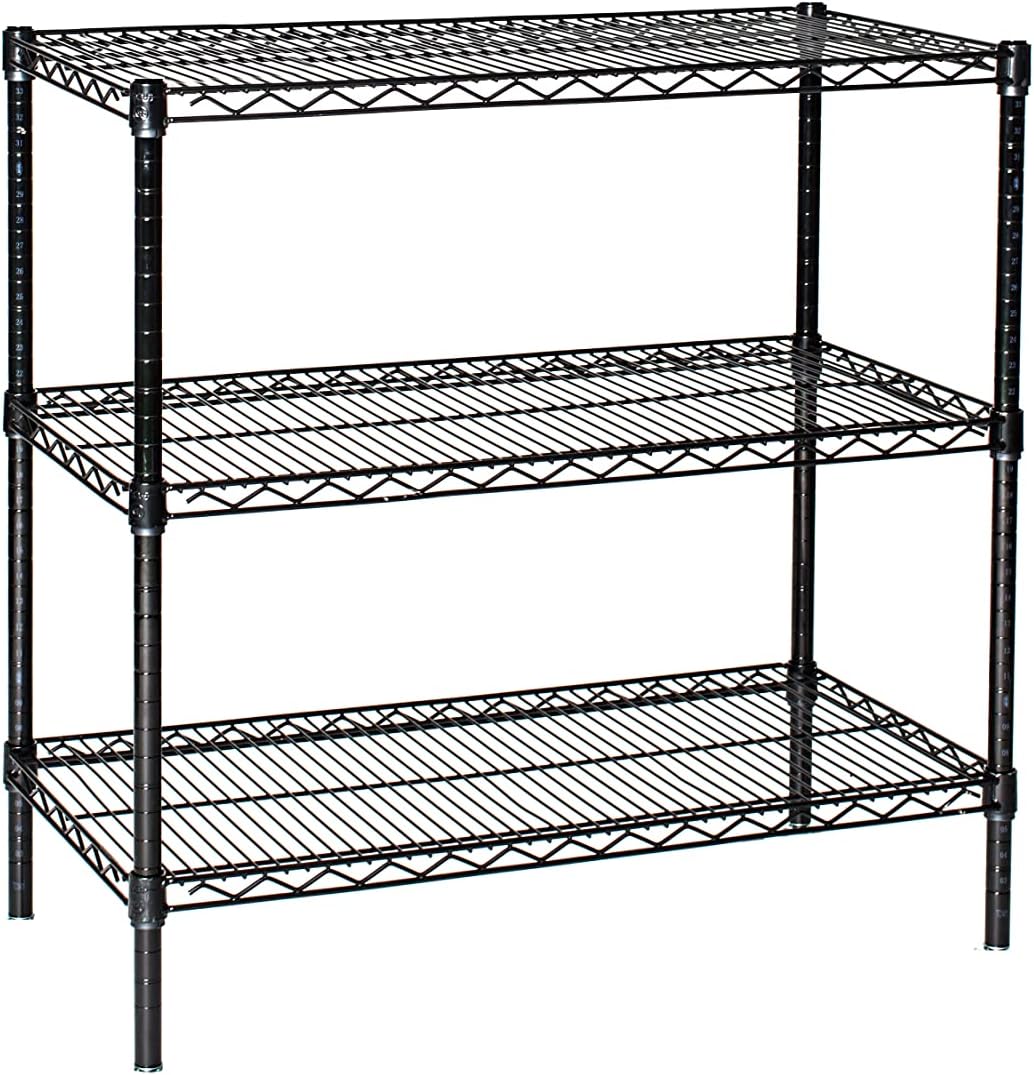 Omega 14" Deep x 72" Wide x 96" High 3 Tier Black Starter Shelving Unit