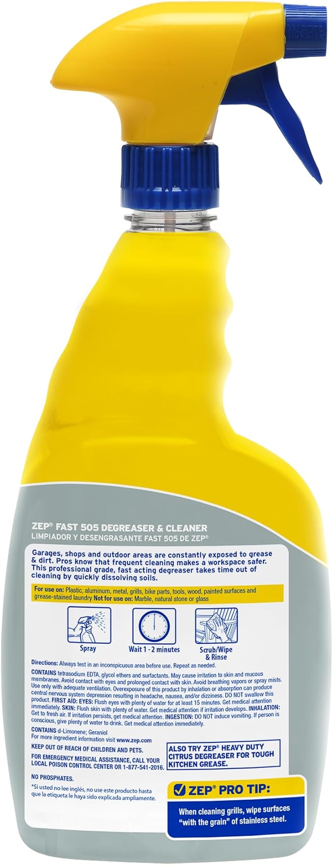 Zep Fast 505 Cleaner and Degreaser - 32 Ounce (Case of 12) - ZU50521 - Great for Grills, Plastics, Metal, and More!
