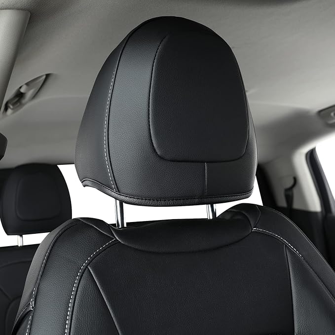 LUCKYMAN CLUB 2 Front Chevy Colorado Seat Covers, fit for 2023 2024 2025 Colorado Crew Cab Z71 LT ZR2 Work Truck with Faux Leather (Black 2 pcs)