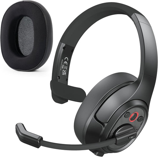 EKSA [Upgrated Trucker Bluetooth Headset with ENC Microphone, 99ft Wireless Range & 30H Talk Time, with Replaceable Ear Pad, Environmental Noise Cancelling Headphones All-Day Comfort for Drivers