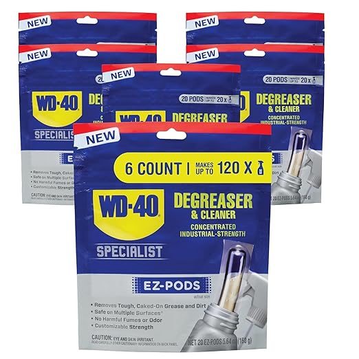 WD-40 Specialist Degreaser and Cleaner EZ-PODS, Customizable Industrial-Strength Concentrate, Multi-Surface Cleaning Solution, 6-Pack of 5-Count, 30 PODS Total