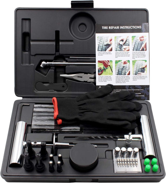 Tire Repair Kit, 87pcs Tire Patch Kit with Plugs to Fix Punctures and Plug Flats for Car, Motorcycle, Truck, Tractor, Trailer, RV, ATV, ARB, SUV