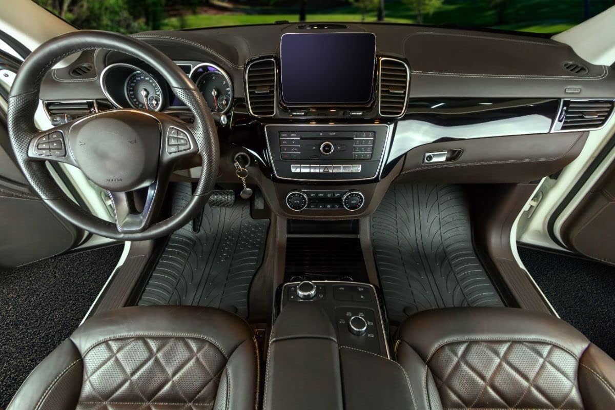 Gledring USA Custom Fit All-Weather Rubber Floor Mats Intended for Mercedes C Class W205 2015-2020, No Trimming Required, Tailored Custom Fit, Protects from Rain, Mud, & Snow