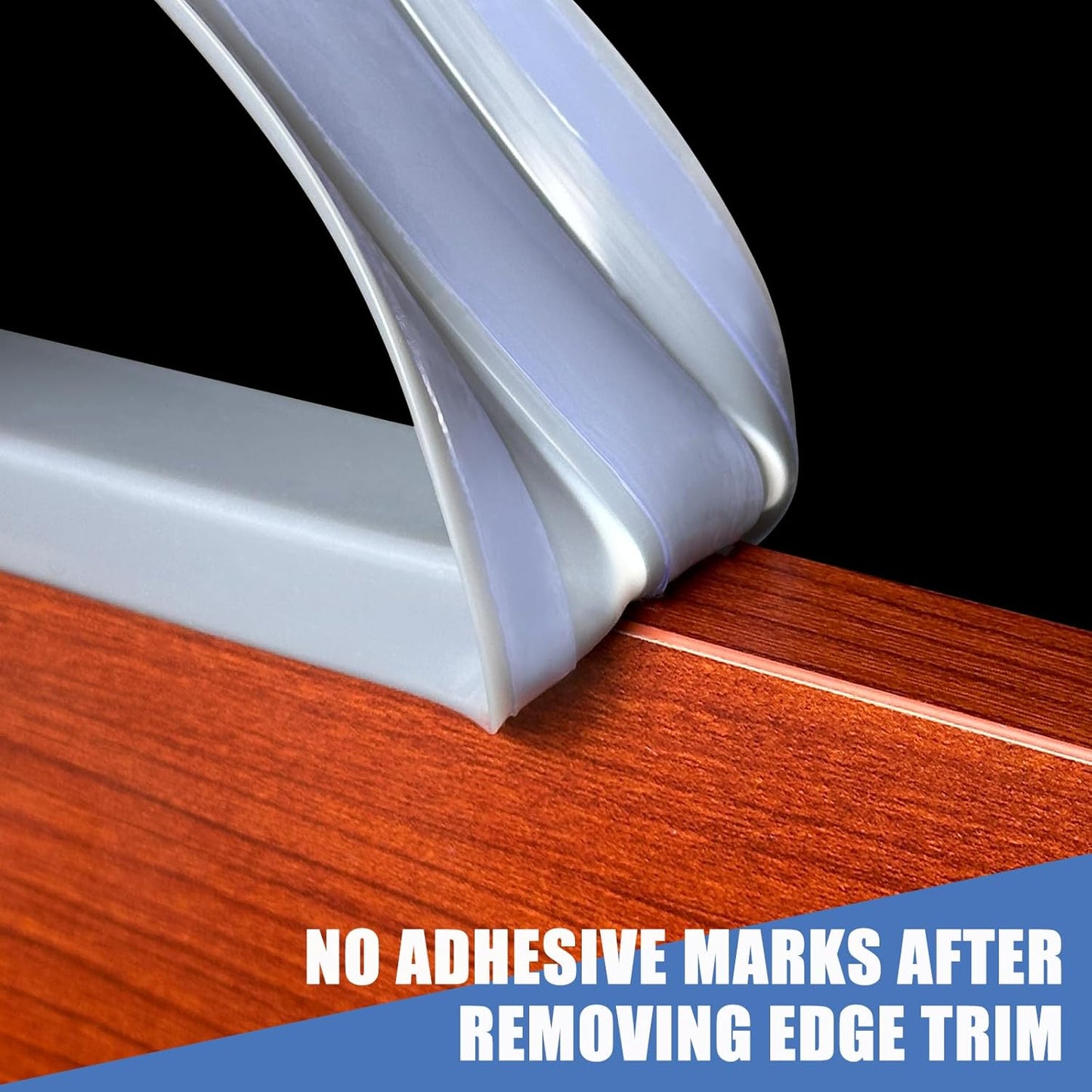 Rubber Edge Trim, Flexible Edge Banding, 3/8"(10mm) U Channel Protector, Self Adhesive Edge Guards for Plywood, Glass, Flexiglass and Sheet Metal Parts, 20Ft, Grey Color