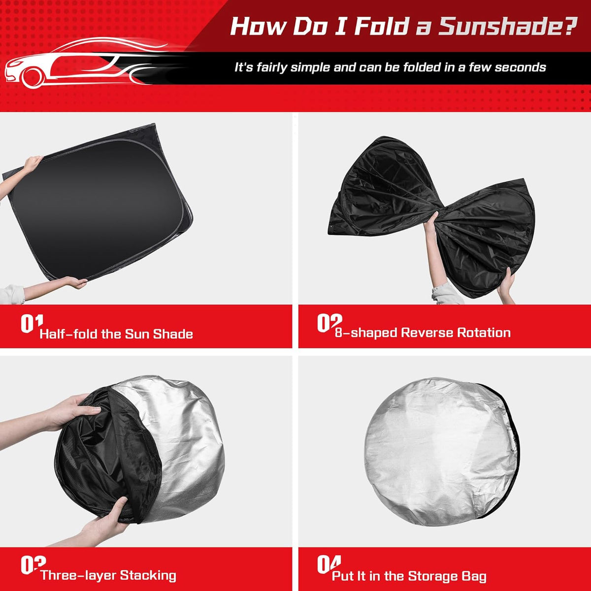 ARISMOTOR Windshield Sun Shade for Honda Ridgeline 2017-2025 2026, Custom Fit Foldable Front Window Sunshade Sun Visor Protector, Block UV Rays Keep Your Car Cooler