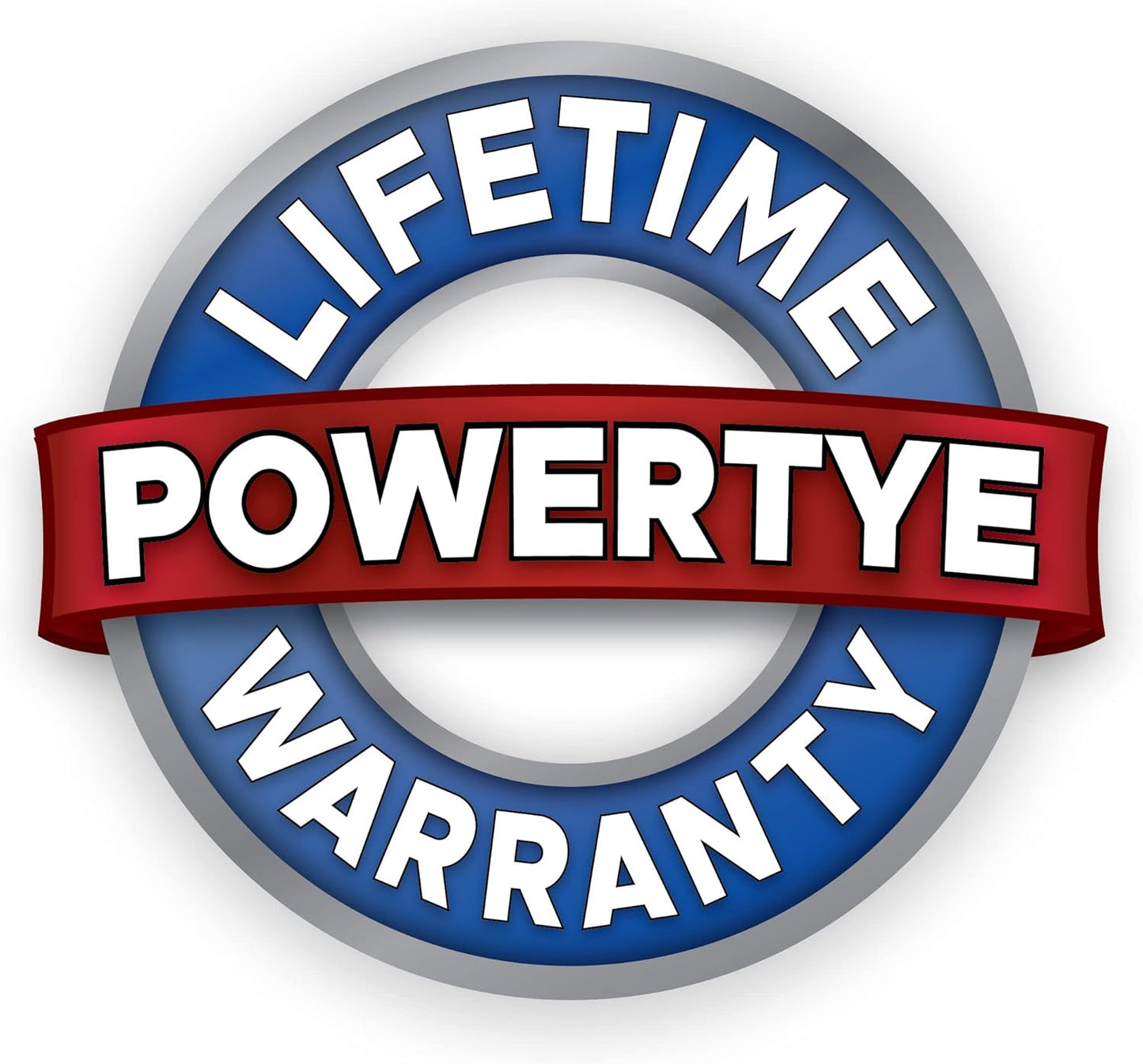 PowerTye - Made in USA - Heavy Duty Ratchet Tie Down Straps with Carabiner Hooks, Soft-Tye & Storage Bag, for Motorcycle, ATV, Trailer & Cargo, 1,000 lb WLL, 1.5 inch x 6.5ft Long, Silver/Black (pair)