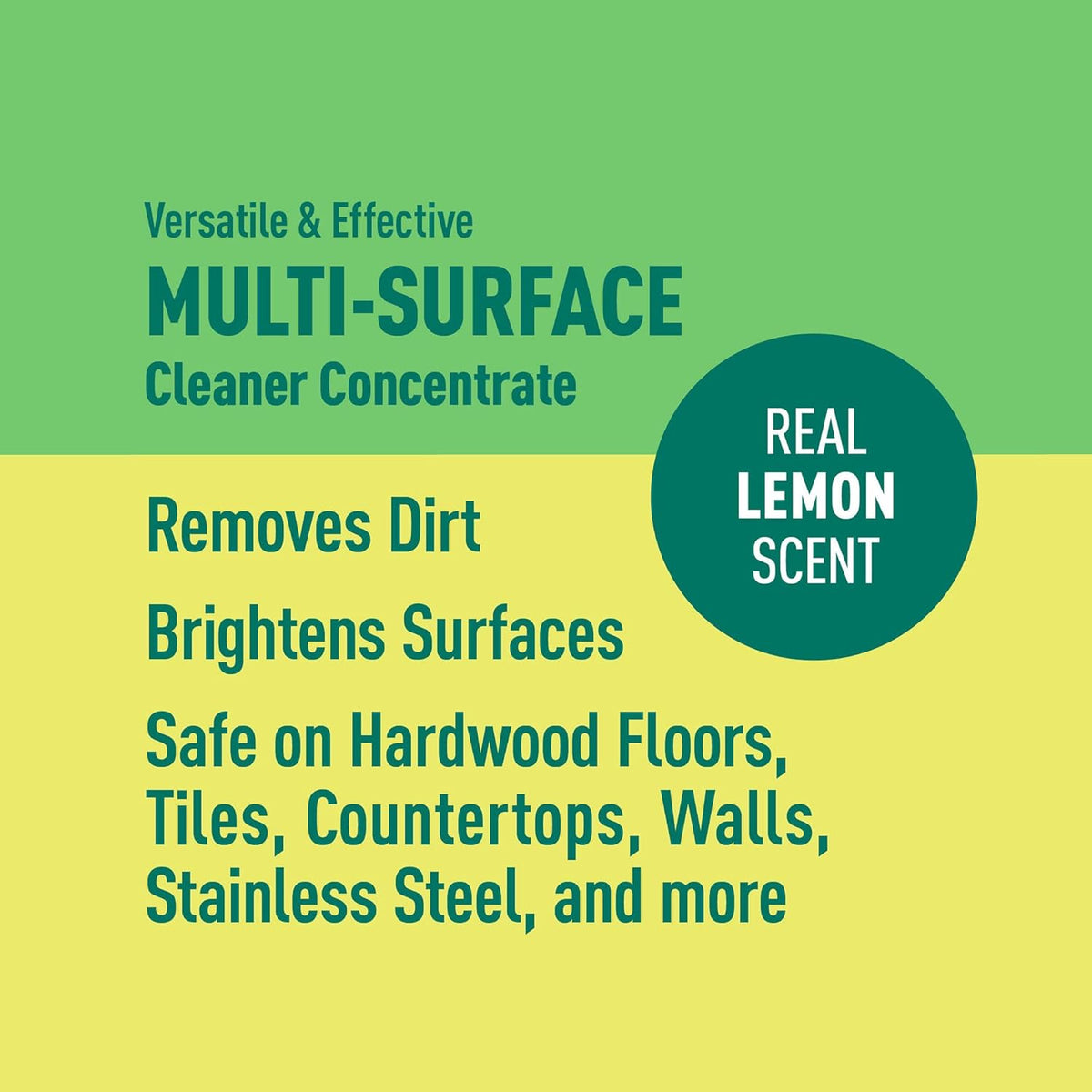Amazon Brand - Presto! Multi-Surface Cleaner Concentrate, 2X Concentrated Formula, Lemon Scent, 32 fl oz (Pack of 2)