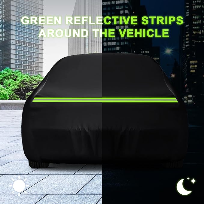 QUNSUNUS Waterproof Car Cover for Ford Torino 1968-1976 and Fairlane 1968-1970 4-Door, Outdoor Car Covers with Zipper and Straps for Wind, Sun, UV and Dust Protection