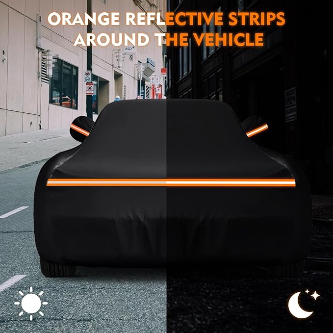 QUNSUNUS 6 Layer Car Cover for C3 Corvette 1968-1982 Waterproof All Weather Windproof for Corvette Car Cover Hail Protection with Zipper