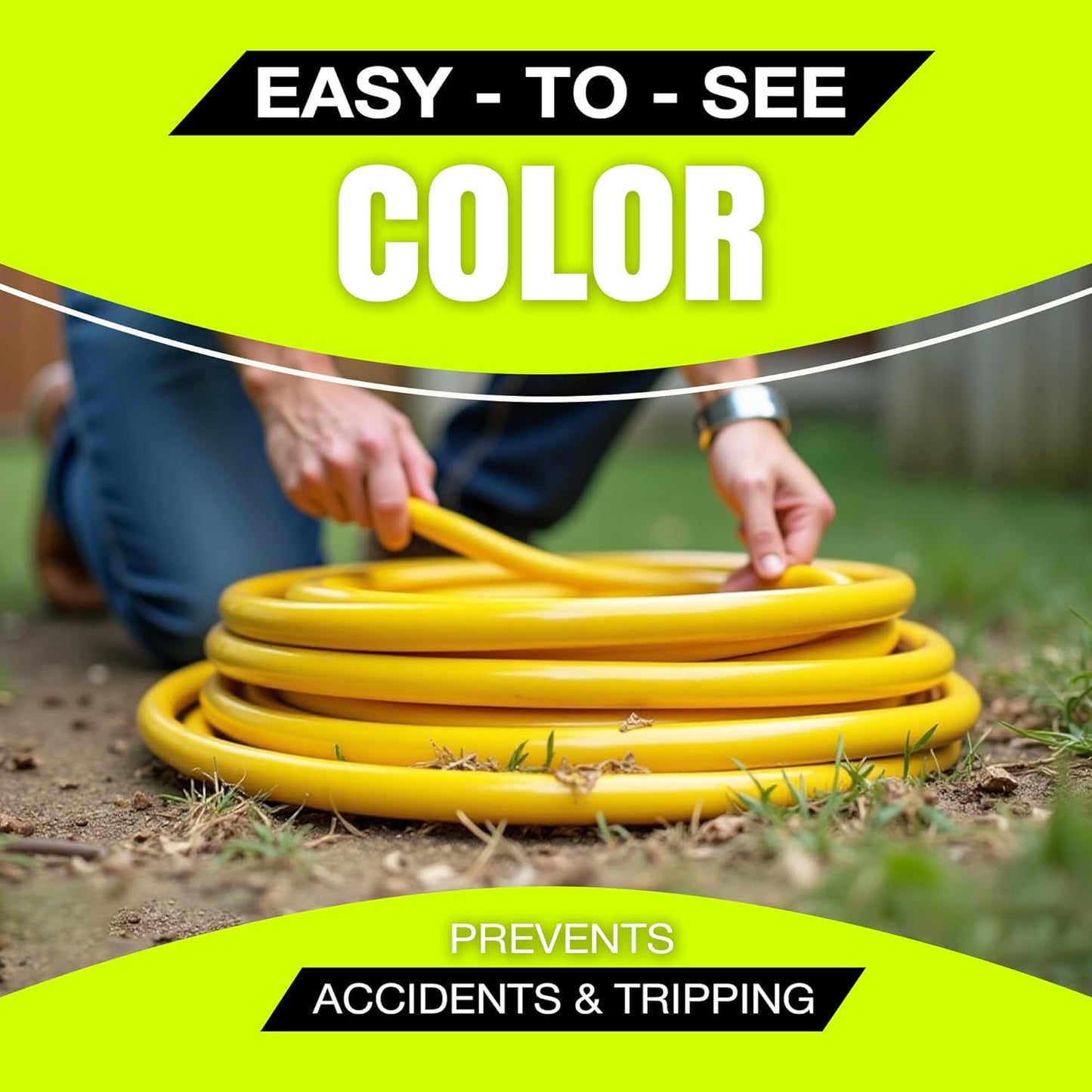 10ft Outdoor/Indoor Extension Cord 16/3 Gauge Heavy Duty 3 Prong SJTW, Waterproof, Flexible Cold-Resistant Long Power Cord,13A 125V 1625W, Yellow by LifeSupplyUSA