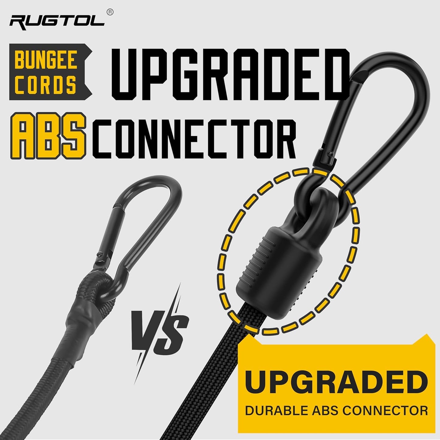 Bungee Cords with Hooks, 60 Inch Adjustable Elastic Bungee Cords with Carabiner Hooks, Easy to Adjust Bungee Rope UV Resistant for Truck Bed, SUV Trunk, Car, Bike Rack, Trash Can, Moving, Plants
