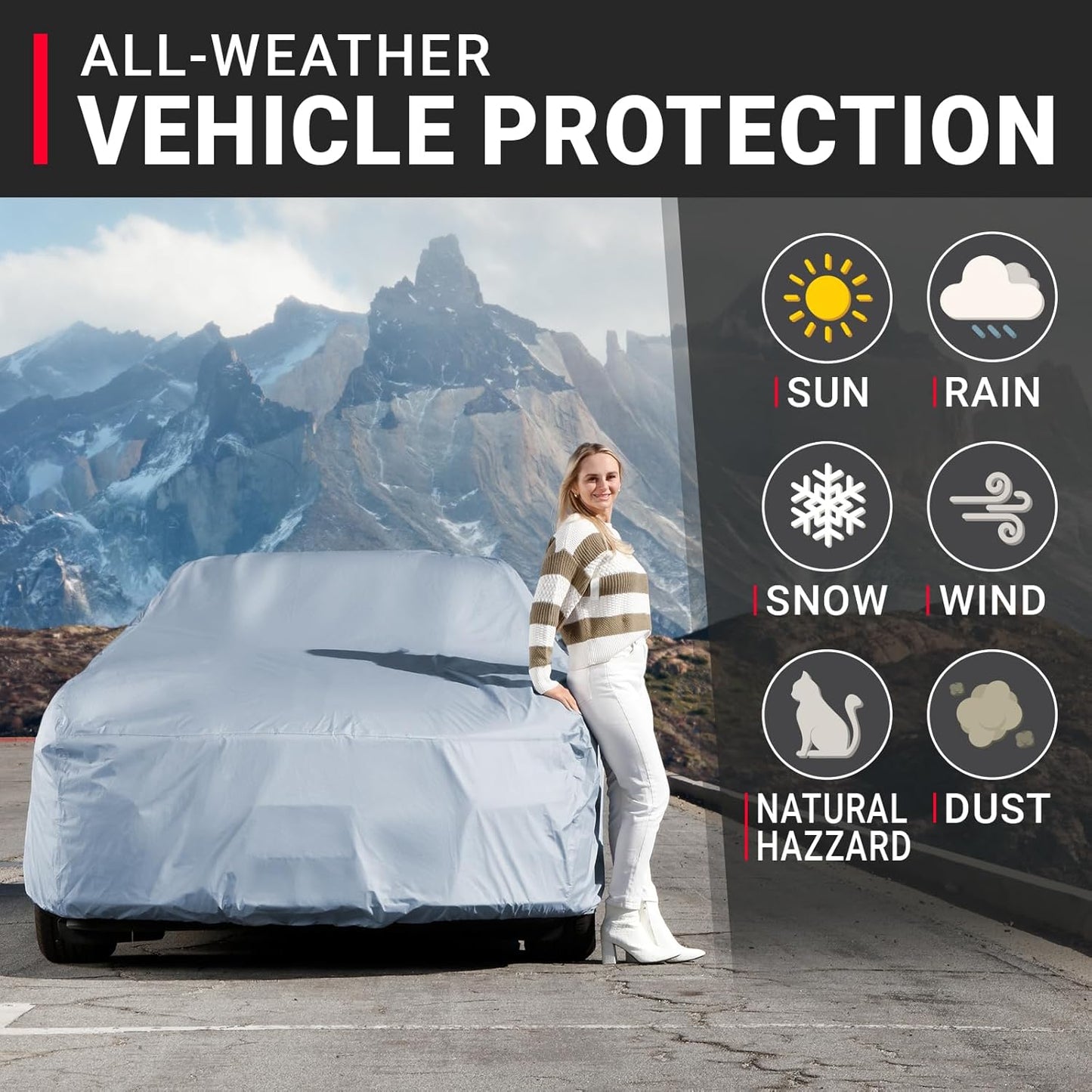 iCarCover Premium Car Cover for 1949-1952 Chevy Styleline Special Heavy Duty Waterproof All-Weather Automobiles Custom Fit Indoor Outdoor UV Snow Protection Covers with Straps and Bag