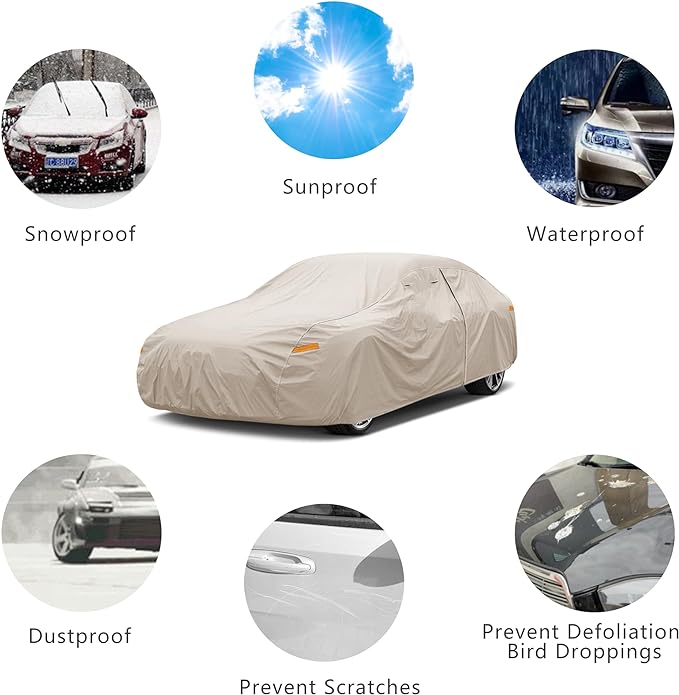 Heavy Duty Outdoor Car Cover Custom Fit for Chevrolet Corvette, Windproof All Weather Waterproof Sun Rain UV Dust Snow Protection Outdoor Car Covers