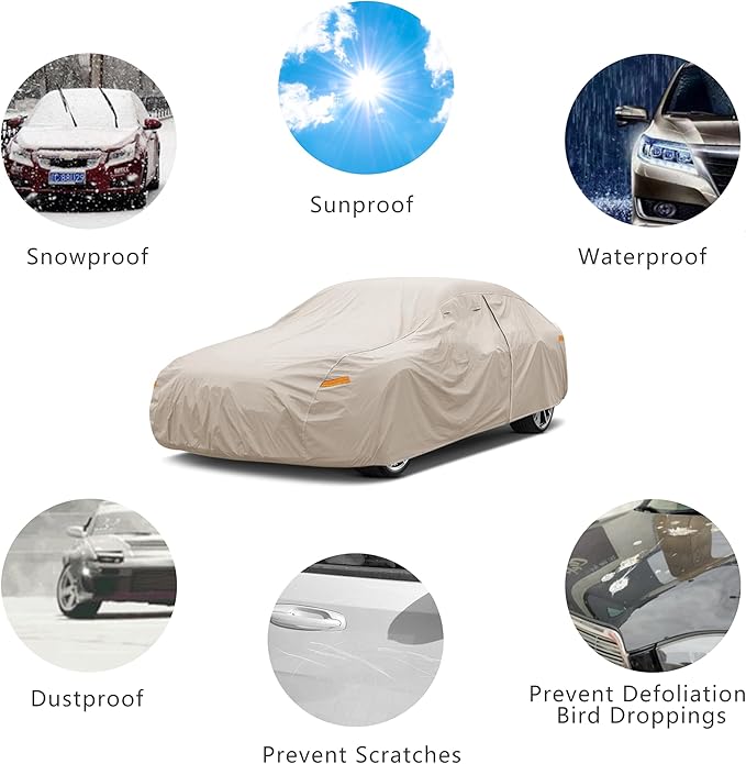 Heavy Duty Outdoor Car Cover Compatible with Land Rover Range Rover Sport,Windproof All Weather Waterproof Sun Rain UV Dust Snow Protection Outdoor Car Covers