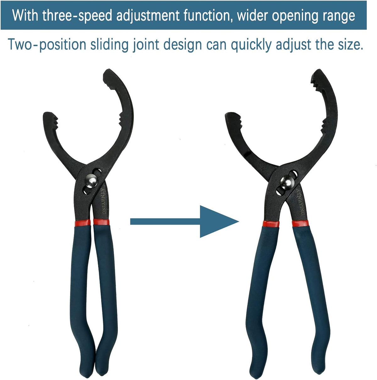 Large Oil Filter Pliers, 14" Adjustable Oil Filter Wrench, Universal Oil Filter Removal Tool No Slipping for Engine Filters, Conduit, Fittings (14 Inch)