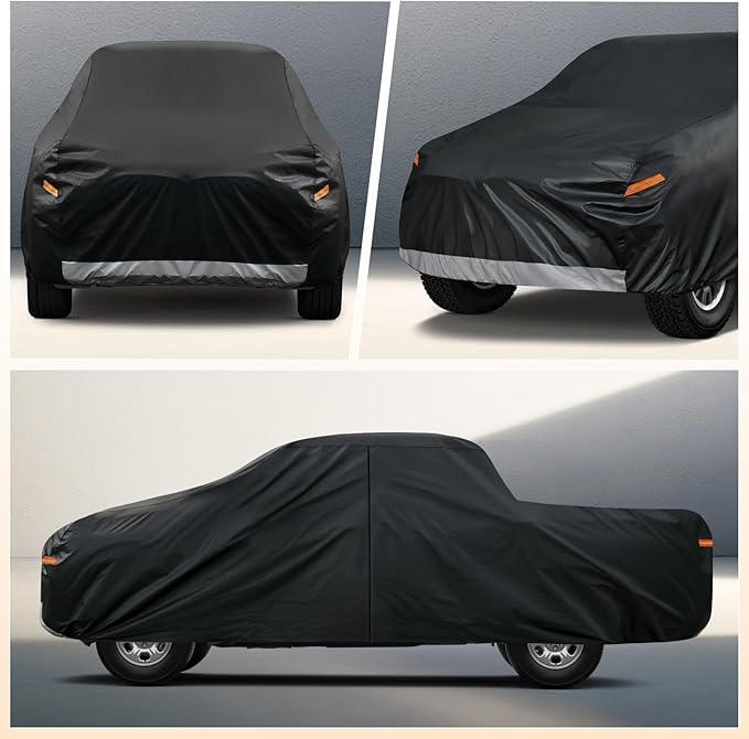 Kayme Truck Cover Custom Fit Dodge Ram 1500(1994-2001) Regular Cab Long Bed. Full Exterior Heavy Duty Outdoor Pickup Truck Car Cover Waterproof All Weather.Car Tarp for Wind Sun Dust Protection.Black