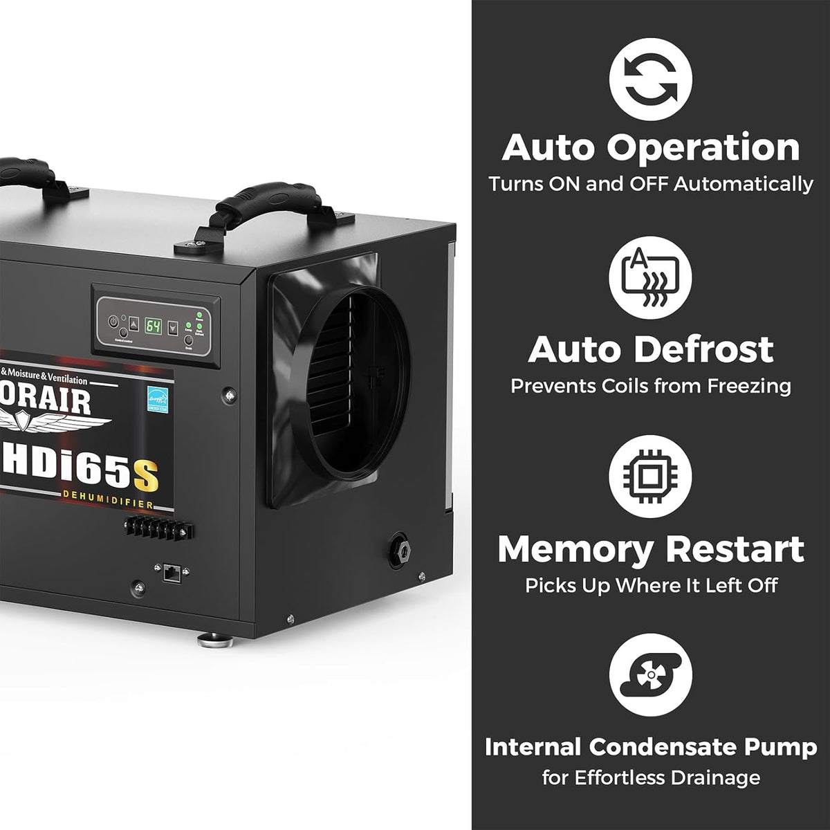 ALORAIR 120 PPD Commercial Dehumidifiers with Pump and Hose, Crawl Space Basement dehumidifier, Industry Water Damage Unit, Compact, Portable, Auto Defrost, Memory Starting