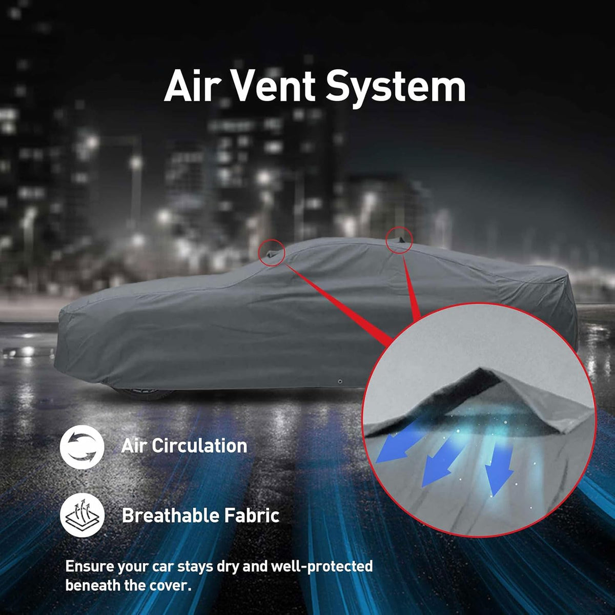 DaShield Ultimum Series Cadillac CT6 2016-2020 Sedan All Weather Protection Semi Custom Fit Dust, Sun, Snow, Rain Protection Indoor Outdoor