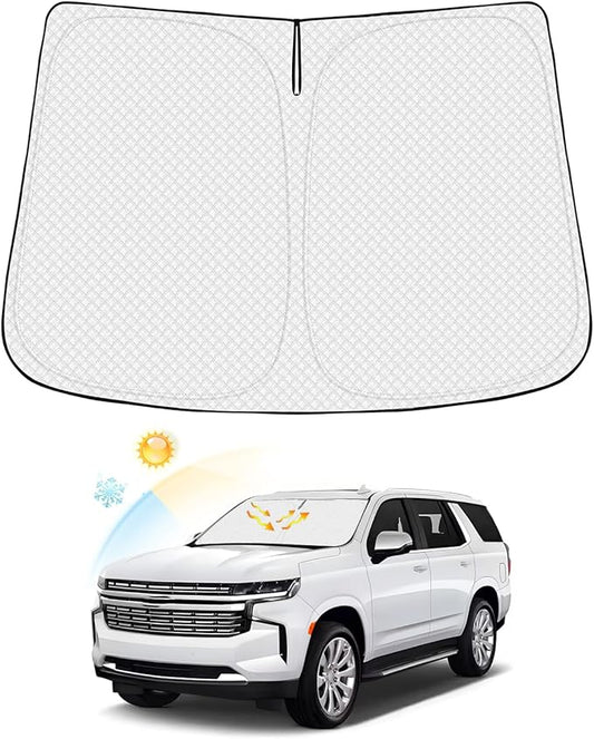 Windshield Sun Shade for Chevrolet/Chevy Tahoe 2021-2025 2026 Accessories Thicken 6-Layer Foldable Front Window Sunshade Cover Sun Visor Protector Block UV Rays Keep Vehicle Cool