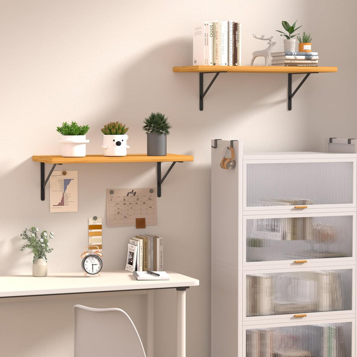 4 Pack L18 x H 12" Black Heavy Duty Shelf Brackets with Screws Metal Shelf Brackets Shelf Support Angle Brackets for Shelves L Brackets Heavy Duty Floating Shelf