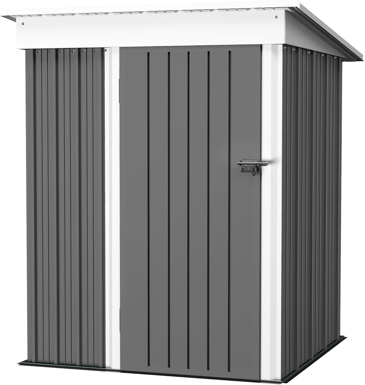 JUMMICO Metal Outdoor Storage Shed 5 x 3 FT Metal Shed with Lockable Door,Waterproof Garden Tool Shed Storage House for Backyard Patio Lawn,Grey
