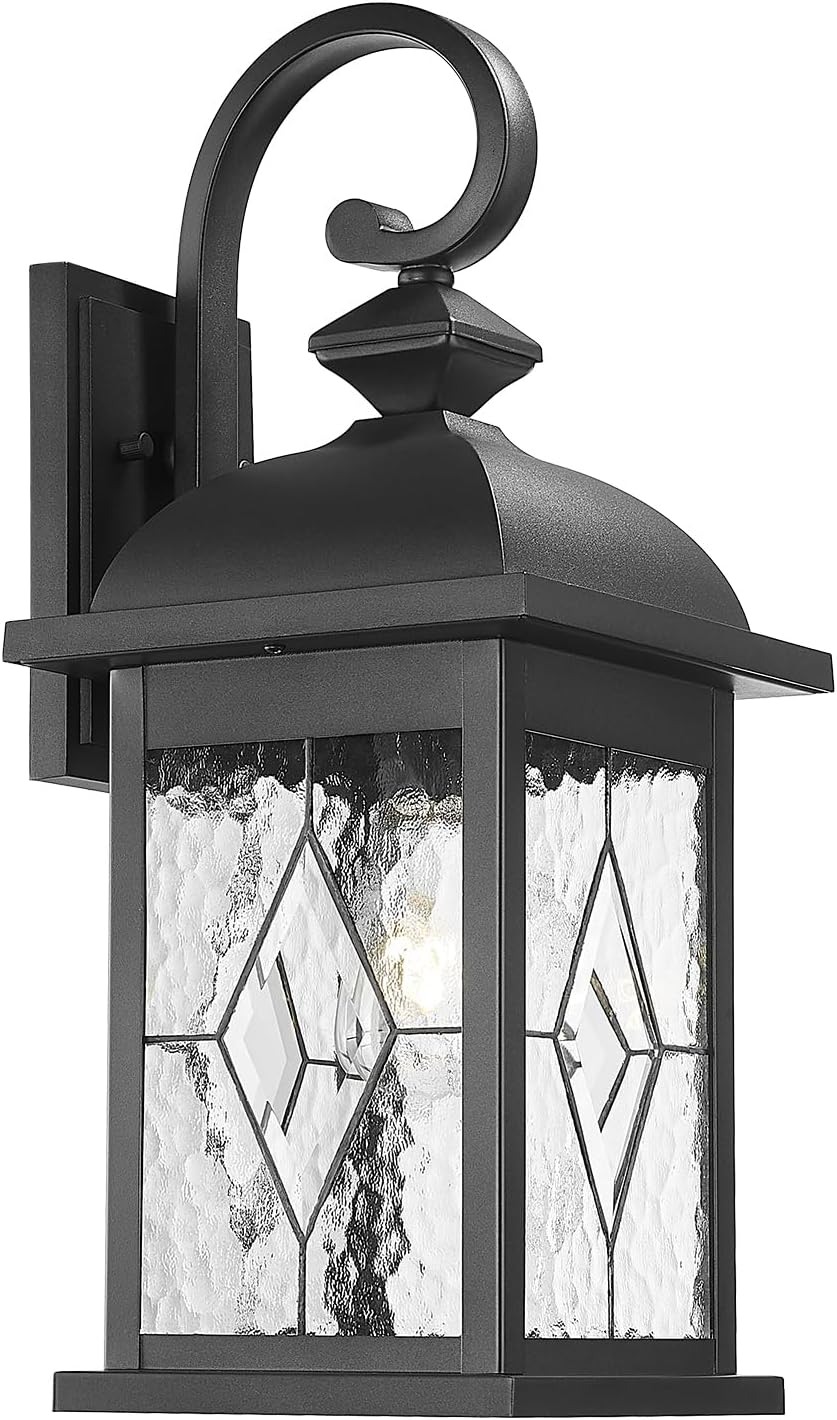 FEMILA 21" Large Exterior Wall Light Fixtures, Anti-Rust Waterproof Outdoor Wall Lantern Porch Lights for Entryway, Patio, Garage, Doorway, Matte Black, 4FD54B2 BK-SD