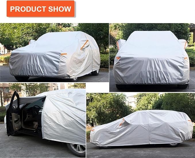 Kayme 6 Layers SUV Car Cover Custom Fit for Nissan Murano（2008-2025） Waterproof All Weather for Automobiles, Outdoor Full Cover Rain Sun UV Protection.Silver