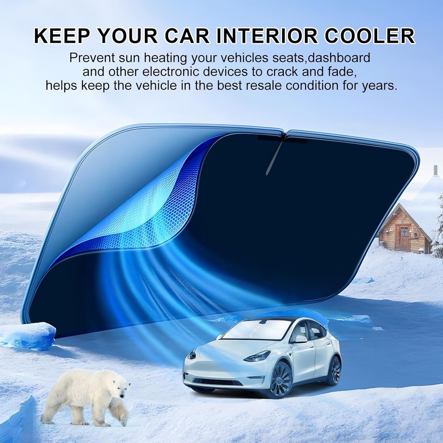 T TGBROS Windshield Sun Shade Custom Fit for 2019-2023 2024 Subaru Forester Accessories Foldable Sun Shield Reflective Polyester Sun Visor Cover Block Heat and Sun Protection