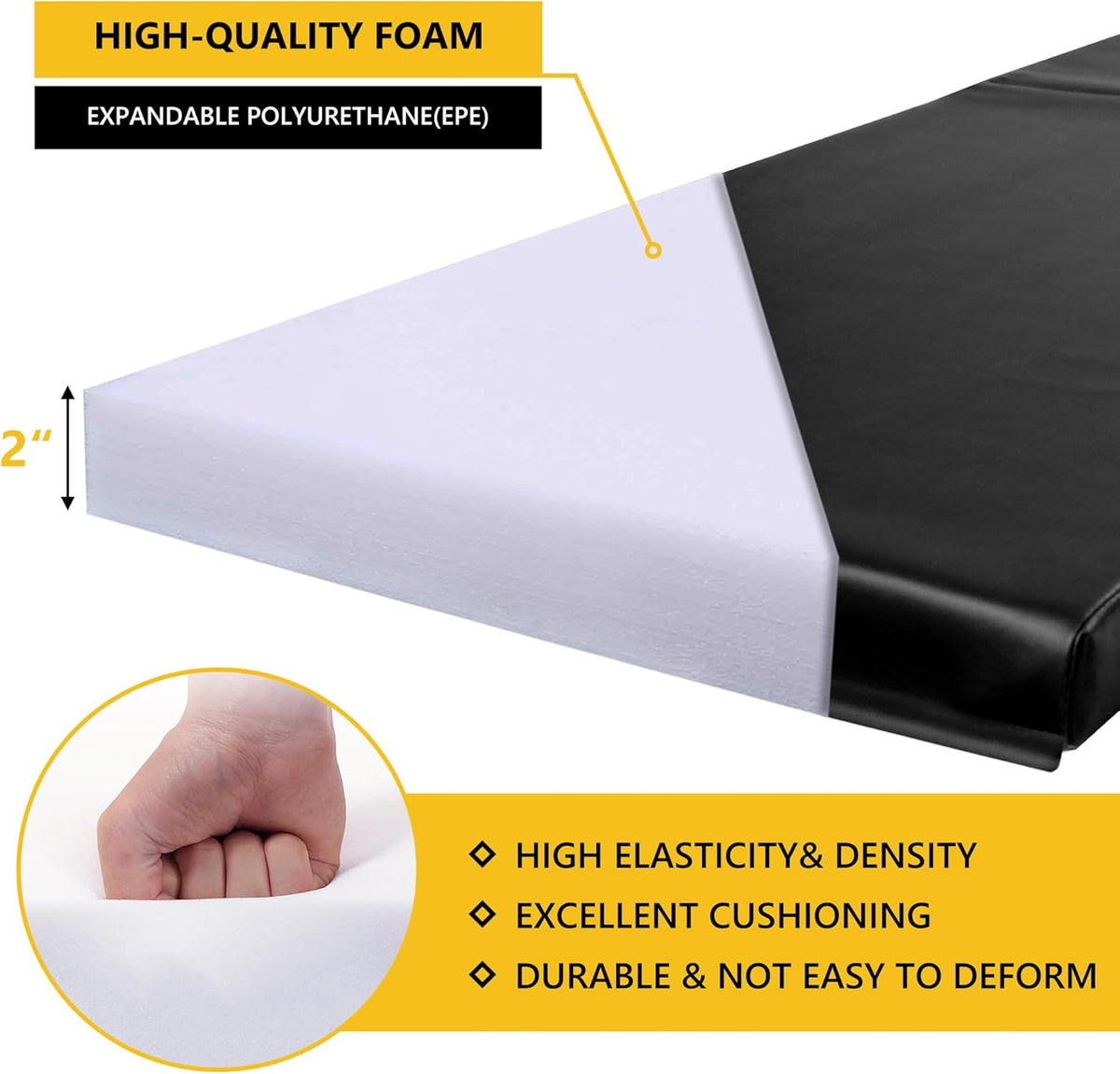 Wall Corner Guards & Edge Protector, Heavy Duty Wall Corner Protective Safety Padding, All-Weather 2 Sides Corner Pad for Gyms, Basketball Court, Playrooms, Garages,etc. (Black, 5FT Tall 6in Sides)