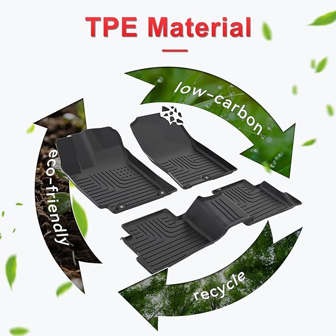 Wayhigh-All Weather Floor Mats and Cargo Liner Set Fit for Kia K4 2025,Custom Fit TPE Car Mats Heavy Duty Rubber Floor Liners for K4 Accessories