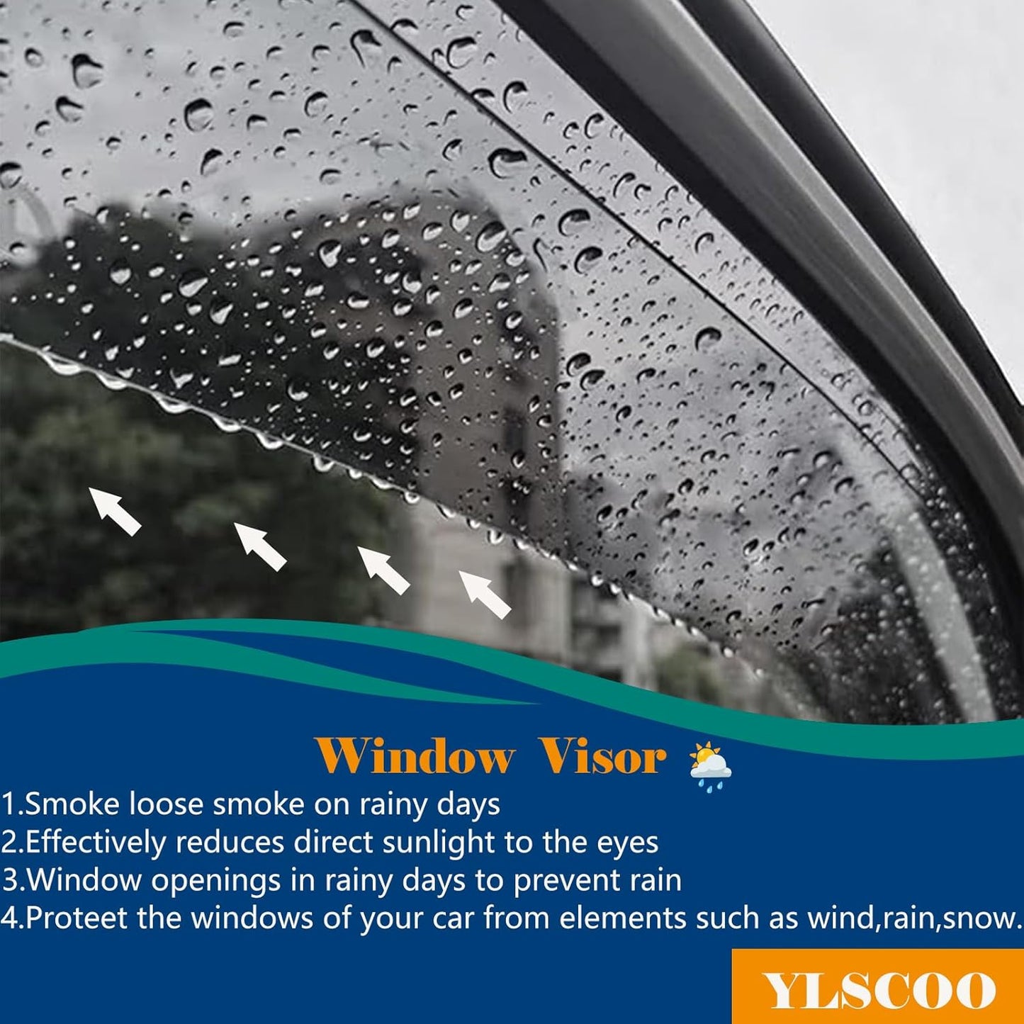 Window Visors Rain Guards fits 2017-2025 Titan, Out-Channel Window Wind Deflectors Vent Shades Accessories for Titan XD Crew Cab 2016-2025, Dark Smoke 4 Pcs, 2018 2019 2020 2021 2022 2023 2024