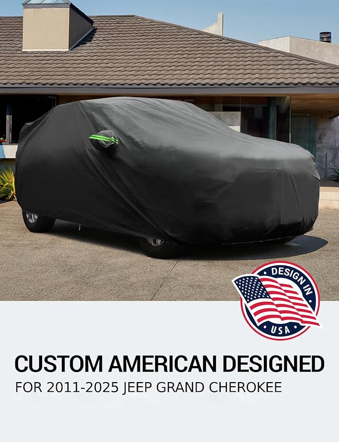 Proadsy 2025 Upgrade Car Cover Compatible with Jeep Grand Cherokee 2011-2024 2025 Windproof All Weather Waterproof Sun Rain UV Dust Snow Protection Outdoor Covers