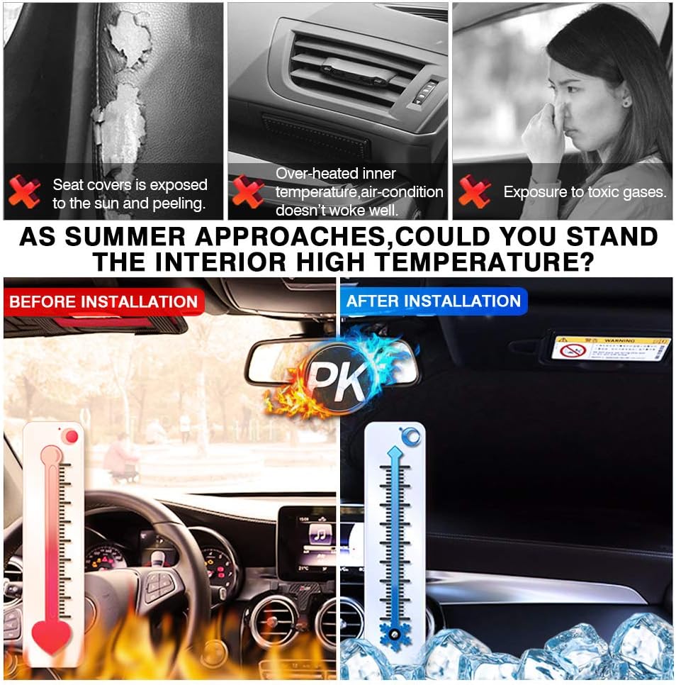 KUST Windshield Sun Shade fit for 2021-2025 Chevrolet Suburban/Chevy Suburban/GMC Yukon XL Accessories, Sun Visor Protector Foldable Blocks UV Rays Keep The Car Cooler