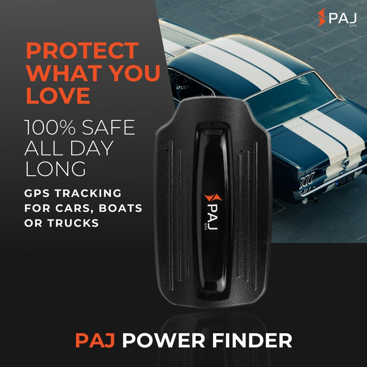 PAJ GPS Power Finder – Real-Time GPS Tracker with 90-Day Battery Life - Magnetic Mount for Cars, Trucks, Boats & Equipment, Location, Route & Speed Monitoring via 4G Network – Subscription Required