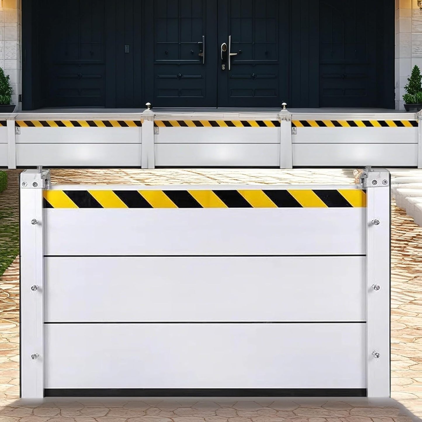 Flood Barriers for Home Exterior,Aluminum Alloy Outdoor Garage Doors Water Barriers for Flooding(H7.9Inch,L12.5FT)