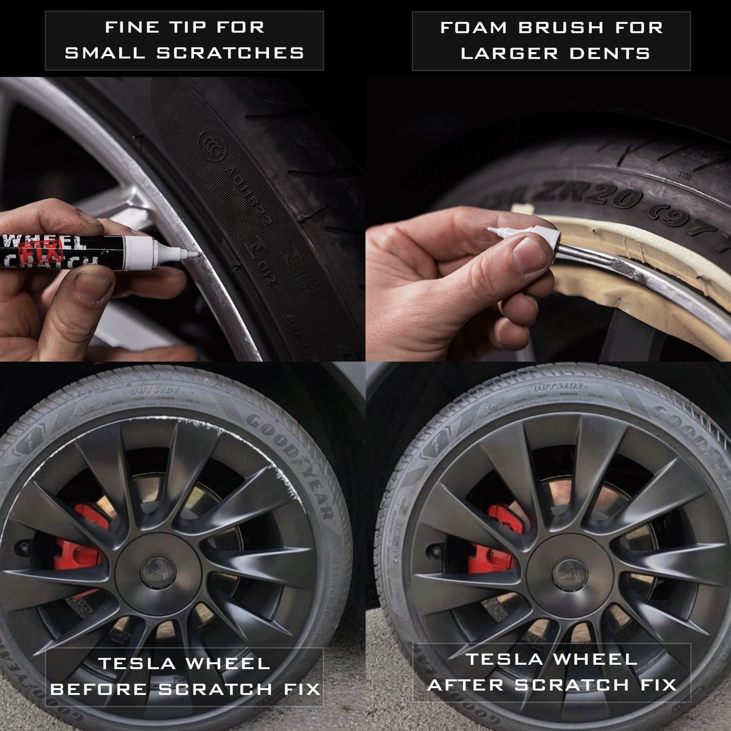 Gray Rim Touch Up Paint, Car Wheel Scratch Repair, Wheel Touch Up Paint Pen, curb rash repair, curb rim repair, Rim Alloy Gray Wheel Paint (Anthracite Pen Only)
