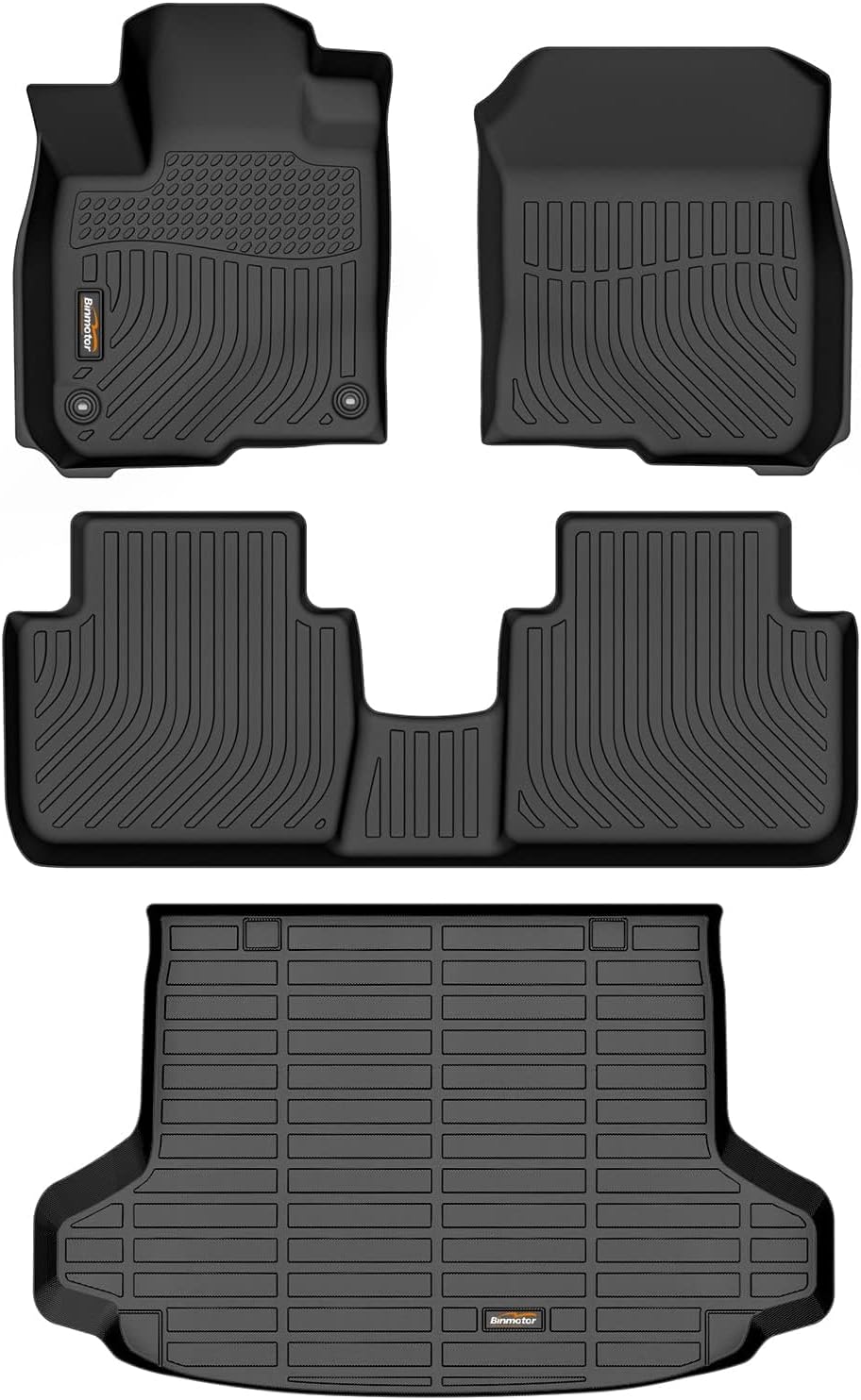 Binmotor-All Weather Floor Mats Cargo Liner Set for Honda HR-V(Include Hybrid) 2023-2026/Acura ADX 2025-2026, Heavy Duty Car Floor Liners HR-V TPE Waterproof Full Set, for HRV Accessories