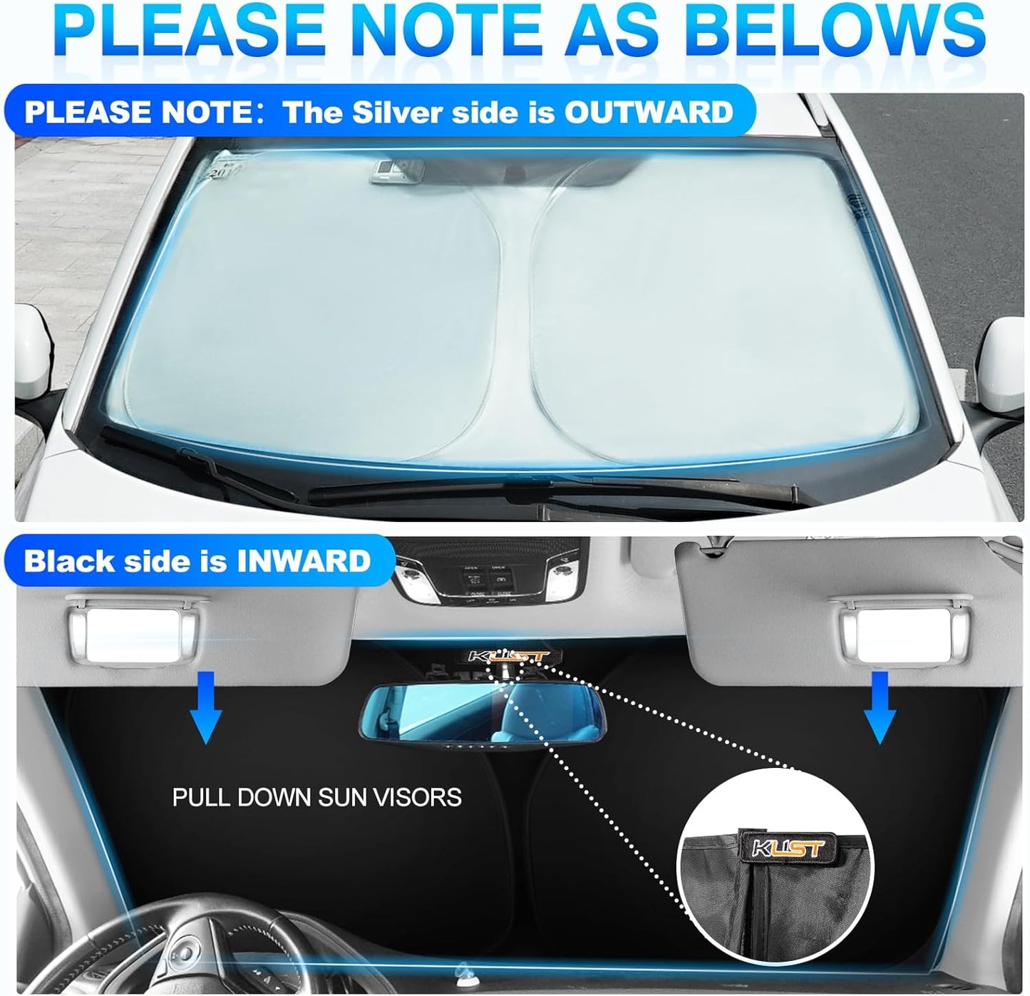 KUST Windshield Sunshade for Toyota 4Runner 2026 Accessories Sun Shade Window Sun Visor Protector Foldable Blocks UV Rays Keep Your Car Cooler