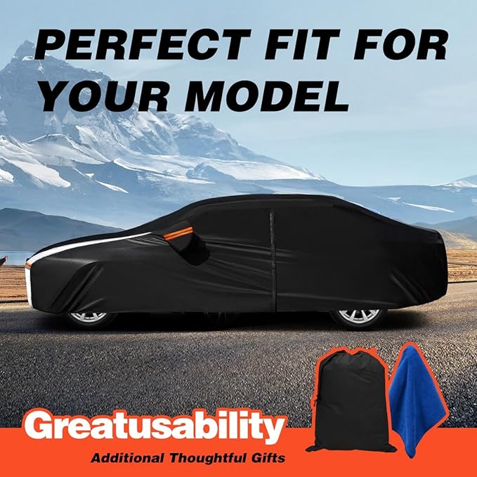 Toyota 4Runner Car Cover 100% Waterproof All Weather, Gift with Towel, 10 Layers SUV Car Cover Custom Fit 2002-2025 Toyota 4Runner, Full Exterior Covers Rain Sun UV Protection with Door Zipper.