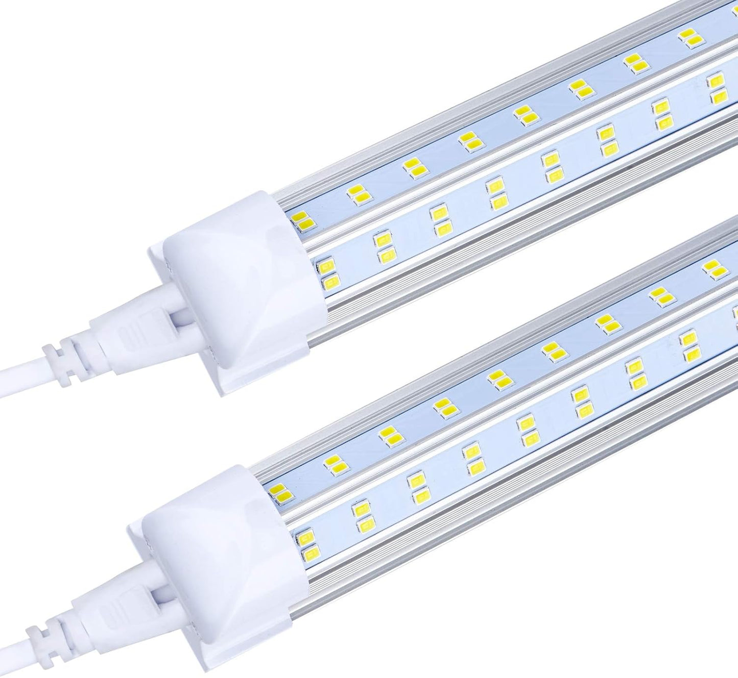 20 Pack 8FT LED Shop Light Fixture, 144W 15500LM 6000K Cool White,High Output Linkable Tube Light, 4 Rows V Shape T8 8 Foot LED Shop Lights for Garage, Warehouse