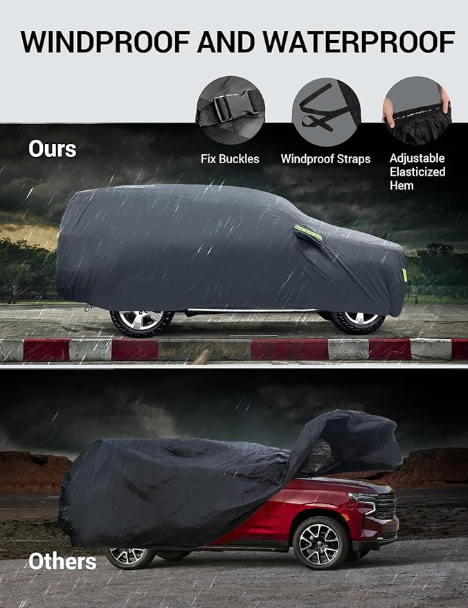 Proadsy 2025 Upgrade Car Cover for 2010-2024 2025 Kia Sportage, Waterproof All Weather for Automobiles, Windproof Snowproof Rain Hail Sun UV Protection Full Outdoor Indoor Exterior Car Covers, Black