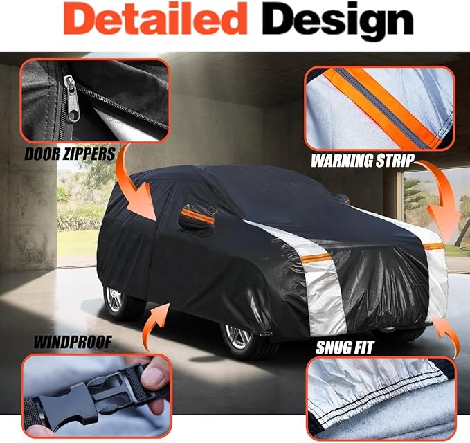 Volkswagen Tiguan Car Cover 100% Waterproof All Weather, Gift with Towel, 10 Layers SUV Car Cover Custom Fit 2018-2025 Volkswagen Tiguan, Full Exterior Car Covers Rain Sun UV Protect with Zipper.