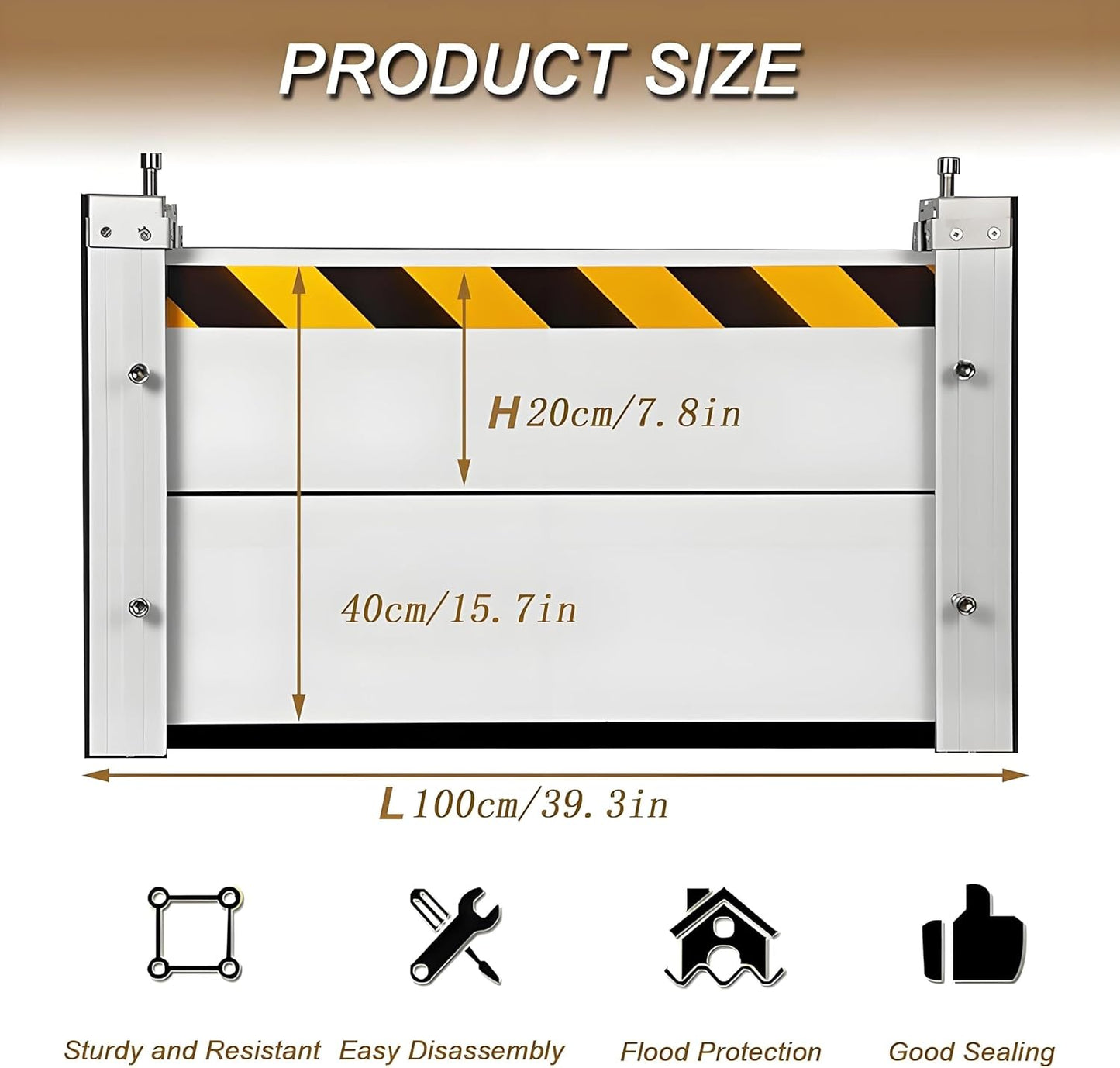 Flood Barriers for Home Exterior,Aluminum Alloy Outdoor Garage Doors Water Barriers for Flooding(H55Inch,L11.5FT)