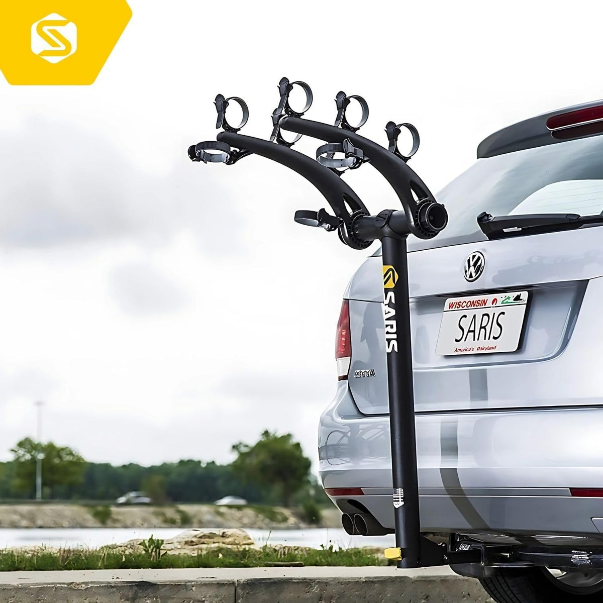 Saris Bones 4-Bike Hitch Rack Bicycle Carrier, with Easy Fold Design and Tilting Base