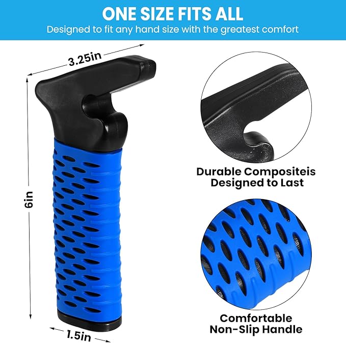 Car Door Handle for Elderly, Car Handle Assist Support, Portable Elderly Assistance Mobility Aids Auto Grab Cane with Strap for Seniors and Handicapped Getting Out of Car, Blue, 2 Pack